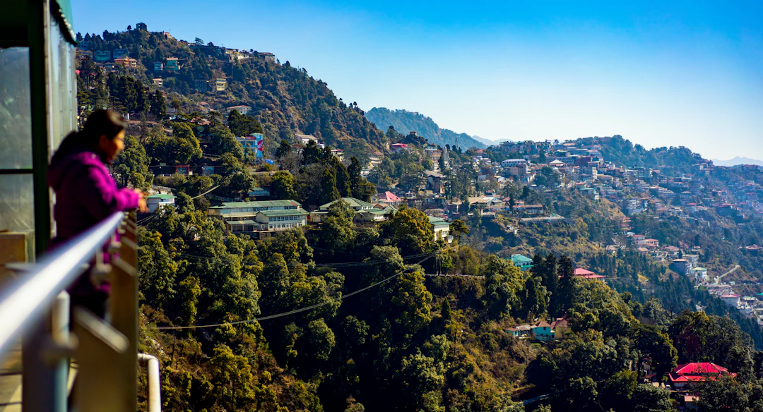 Hill scenery in Mussoorie, Uttarakhand